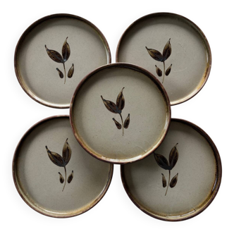 Assiettes à dessert en grès