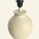 Ceramic lamp base turned in sand colour, organic shape.
