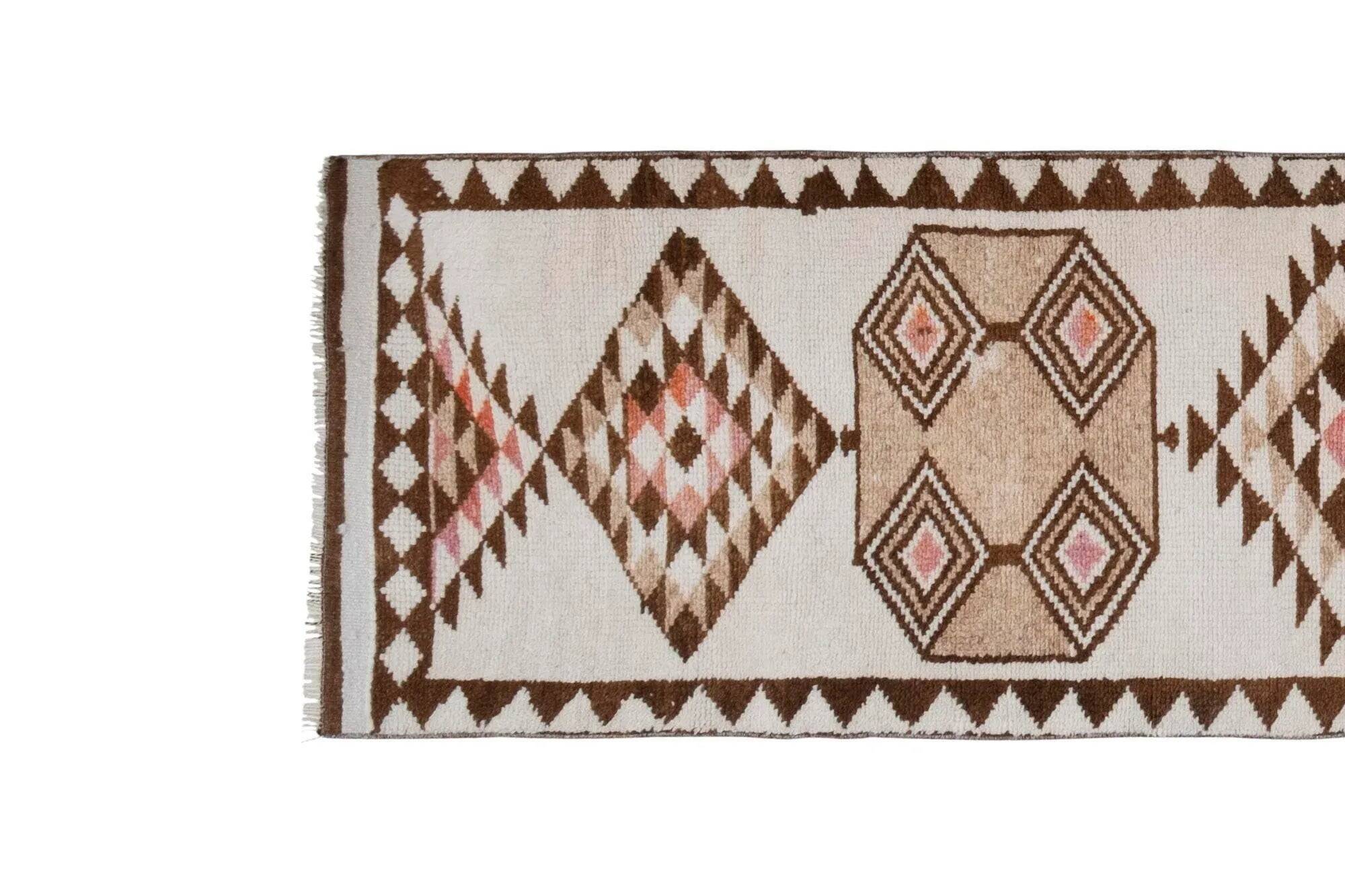 Vintage Turkish hallway rug 82x375 cm