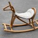 Vintage rattan rocking horse for a 1960s nursery design