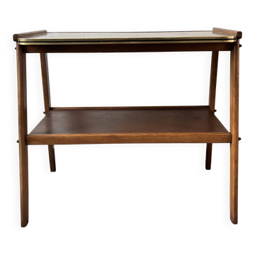 Desserte / Chariot de bar scandinave vintage en teck (Années 60)