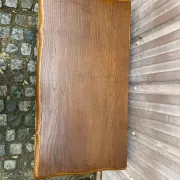 Curved commode with 3 drawers in Louis XV style, made of oak, 1980.