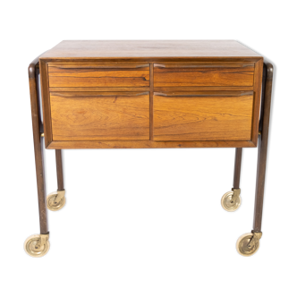 Chest of drawers on wheels in rosewood of danish design from the 1960