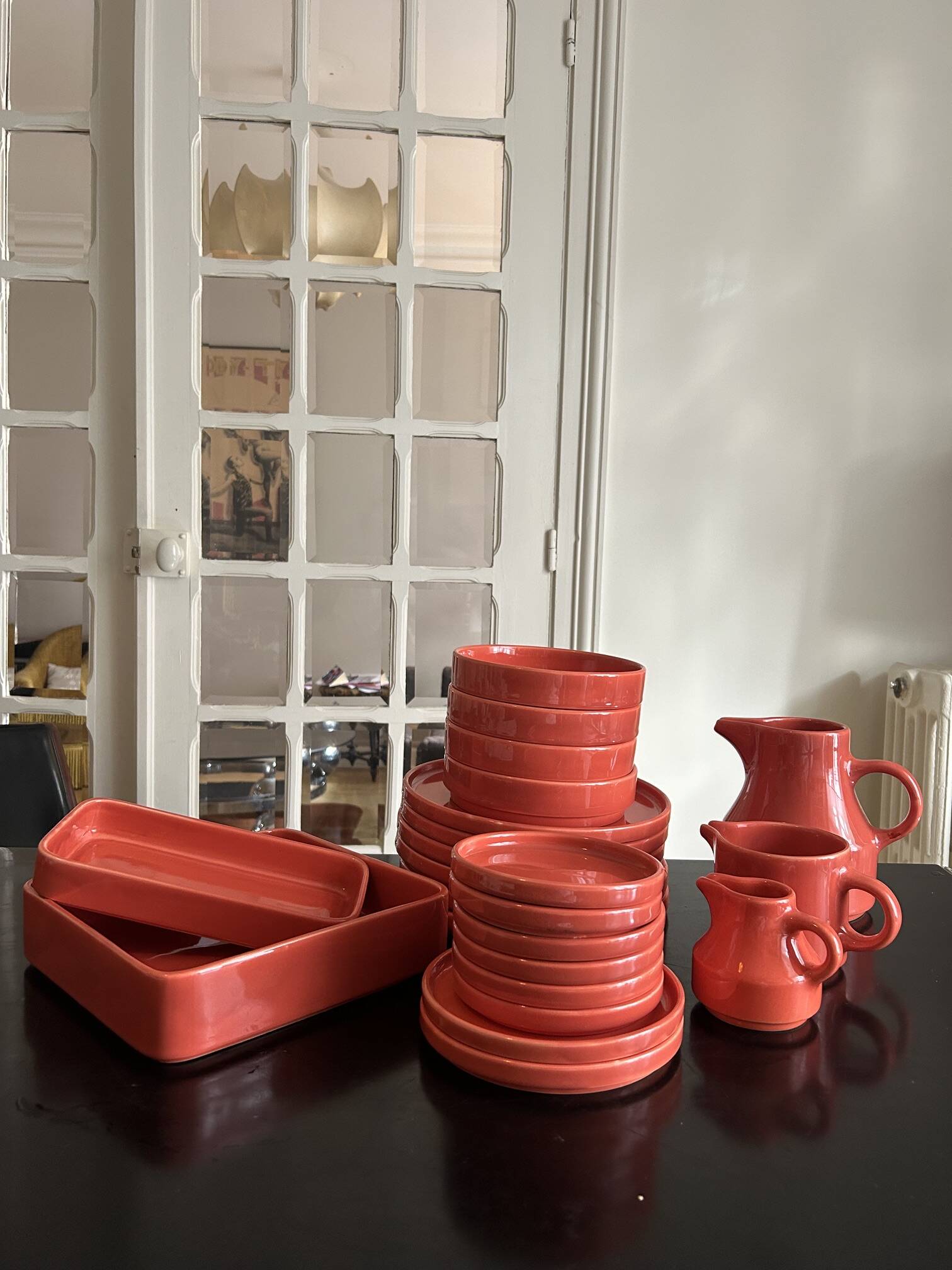service de vaiselle Niderviller corail 24 piéces 1970