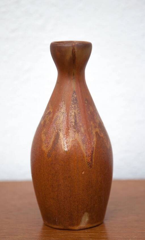 Vintage sandstone vase, flamed ceramic vase, small sandstone vase, collection, decorative vase