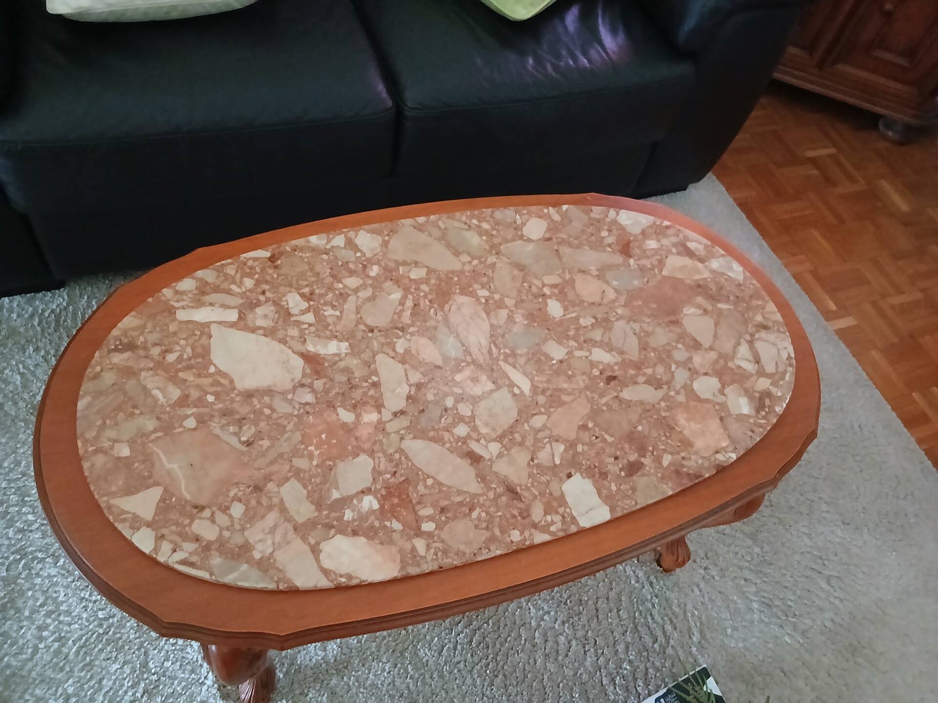 Marble top coffee table