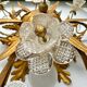Plafonnier Banzi Firenze Murano en métal doré et verre de Murano