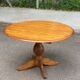 Round table in solid pine with a central baluster leg from 1980.