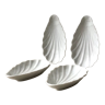White shell-shaped ravier dishes. French porcelain Pillivuyt