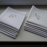 12 napkins with flower embroidery 42 x 38 in linen