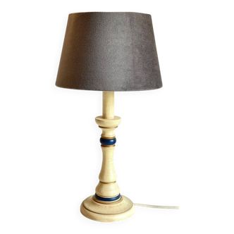 VINTAGE LAMP in Italian CHIC Turned Wood