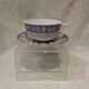 Tasse et sous tasse à dejeuner 35cl porcelaine Christofle ginkgo bleu