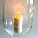 Large Tealight Candle Holder Vase on Stand Blown Crystal Glass Decorative Art