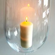 Large Tealight Candle Holder Vase on Stand Blown Crystal Glass Decorative Art