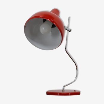 1970s josef hurka red table lamp for lidokov, czechoslovakia