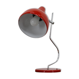 1970s josef hurka red table lamp for lidokov, czechoslovakia