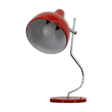 1970s josef hurka red table lamp for lidokov, czechoslovakia