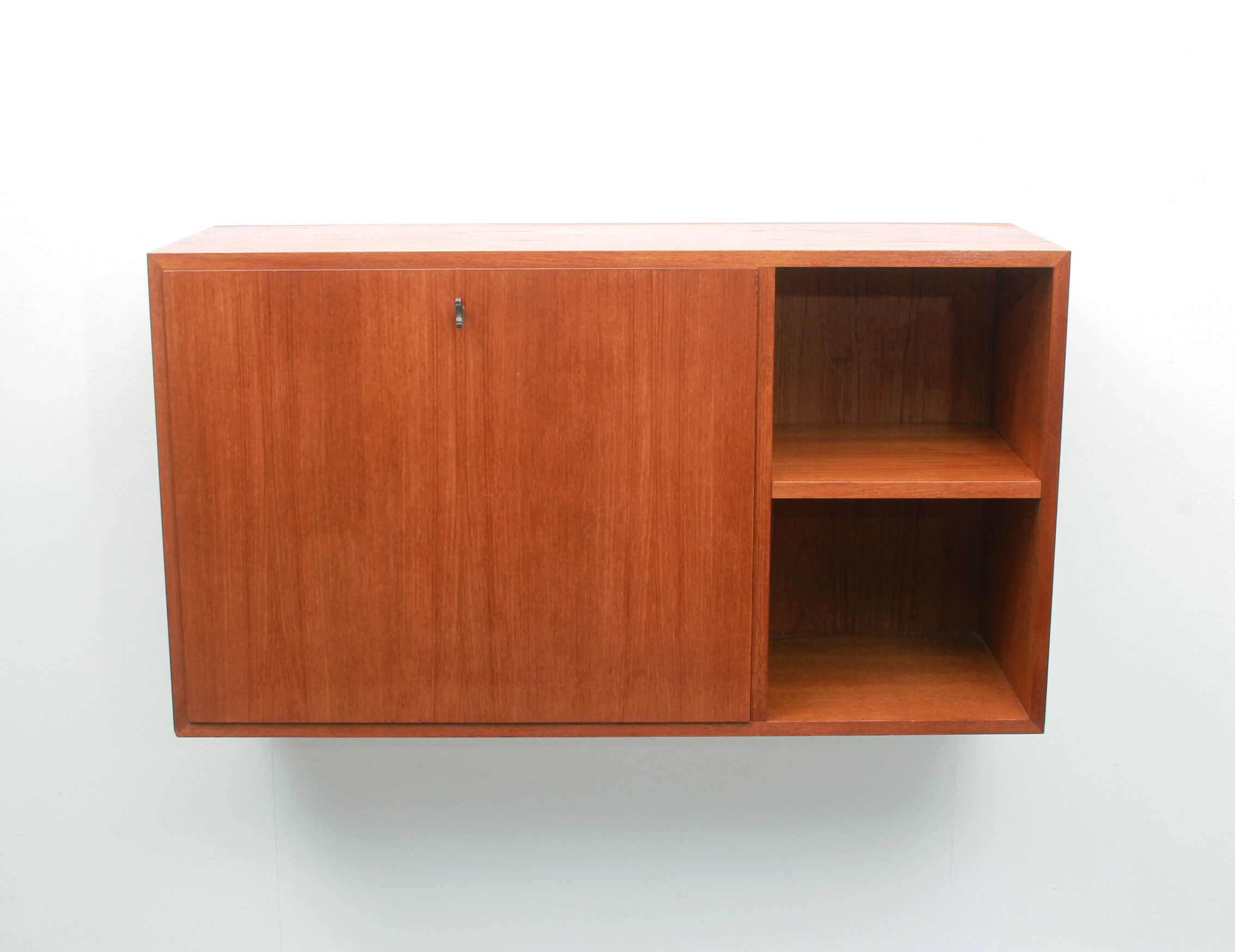 1960s floating wall secretary in teak