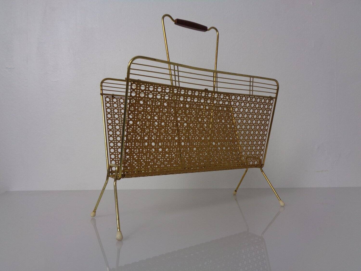 French metal magazine rack, 1960s