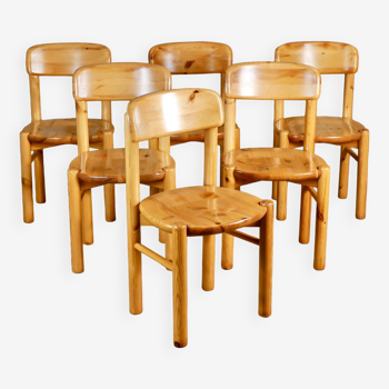 Set of 6 Rainer Daumiller pine chairs