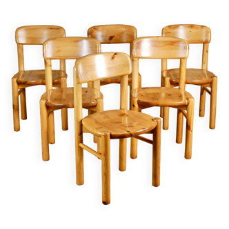 Set of 6 Rainer Daumiller pine chairs