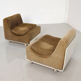 Set of 4 "Orbis" velvet armchairs by Luigi Colani for Colani