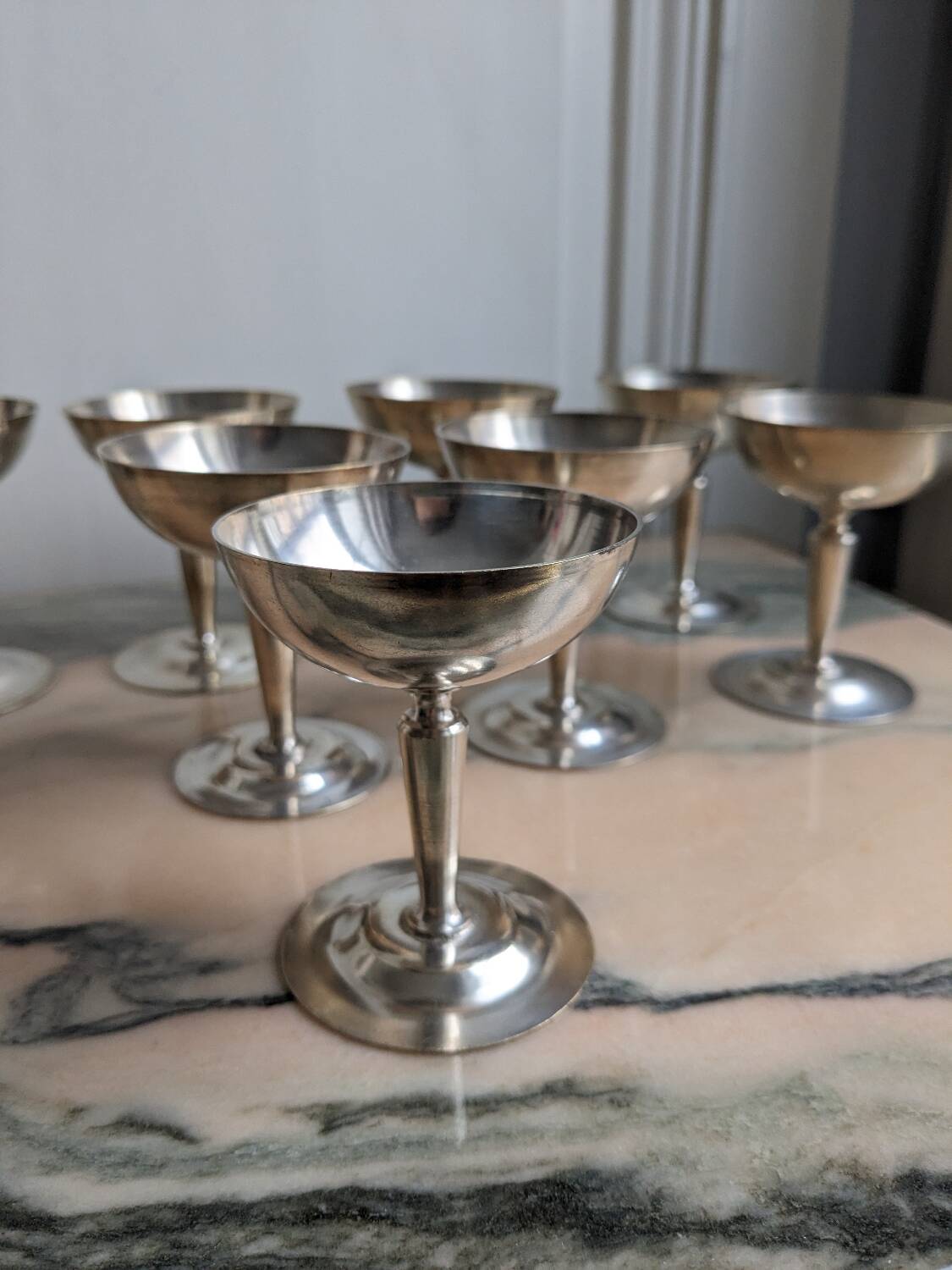 8 metal ice cream cups