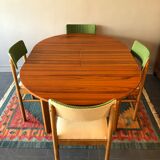 Vintage round table with built-in extension