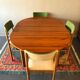 Table ronde vintage avec rallonge intégrée