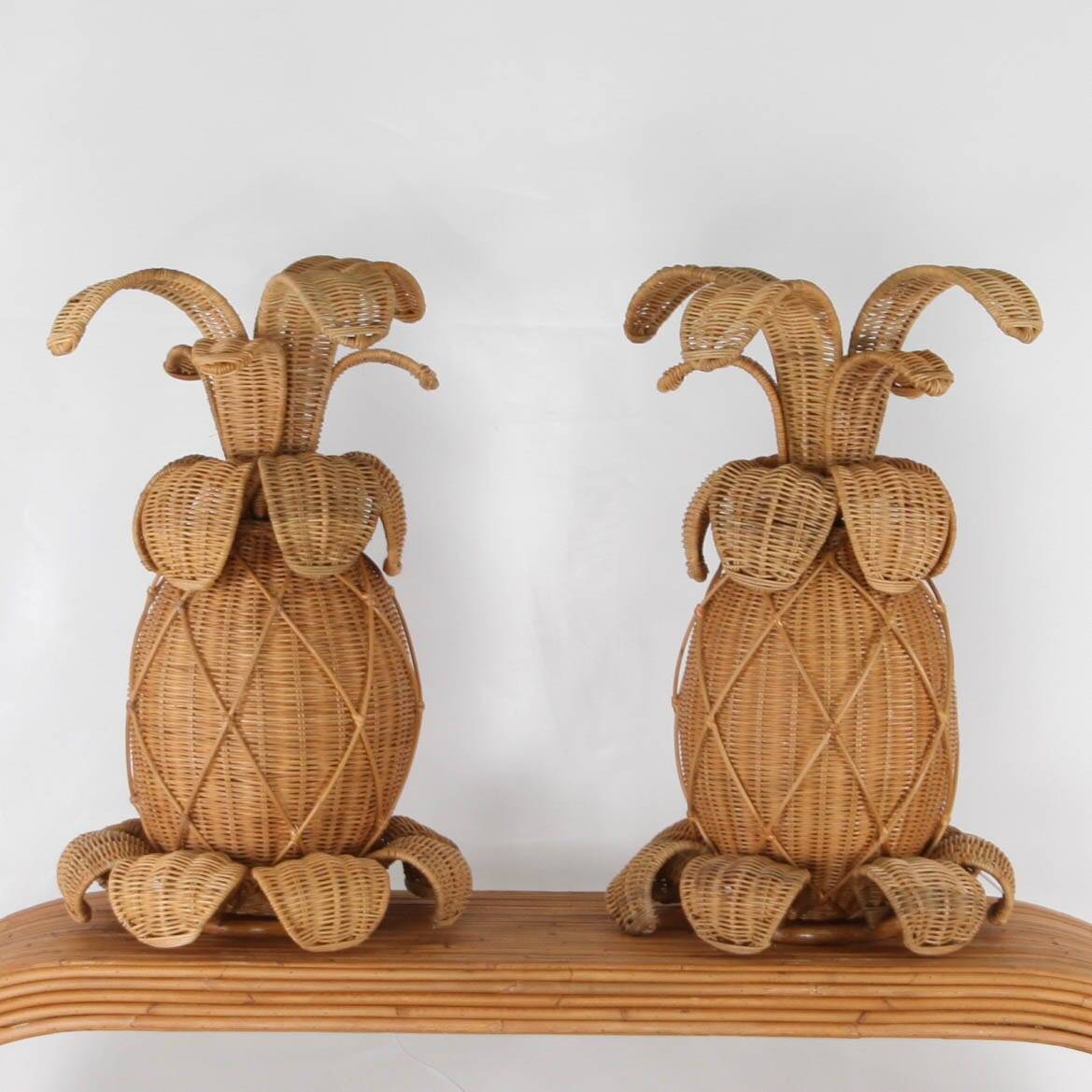 "Rattan 'pineapple' lamps"