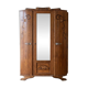 Antique Art Deco wardrobe in carved wood with mirror