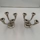 Art Deco French Nickeled Bronze Candlesticks by J. Leleu, 1930, Set of 2