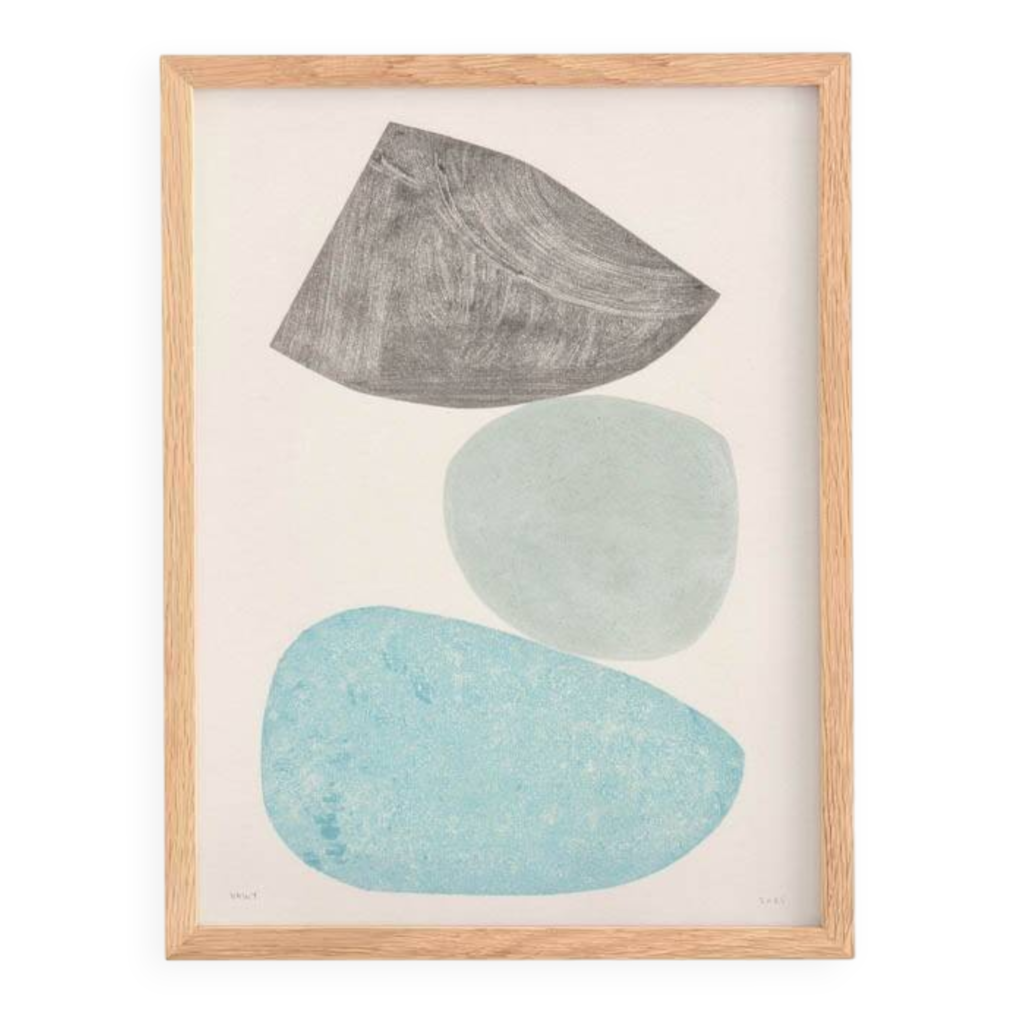 Painting on paper 30x40 illustration pebbles b311 signed eawy
