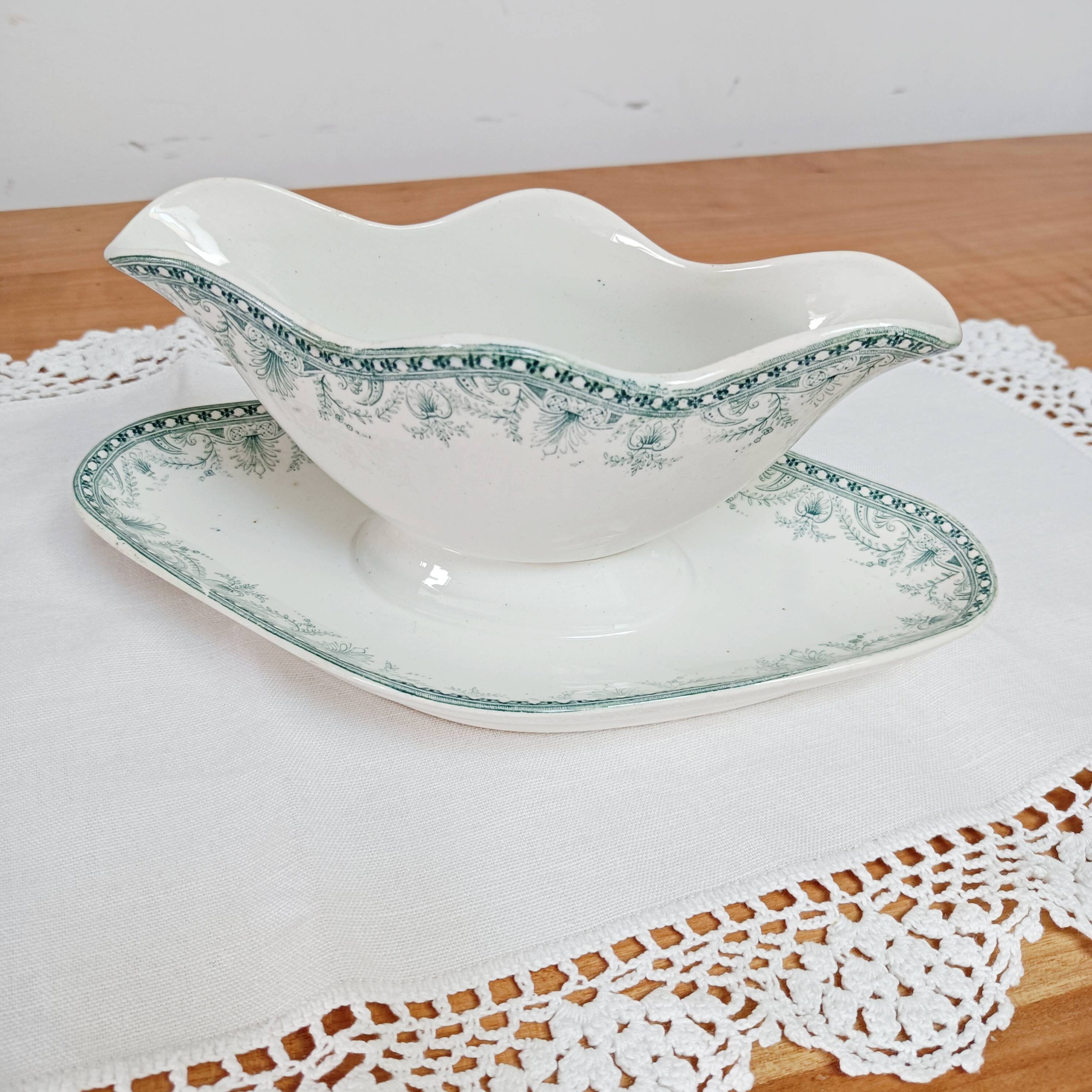 Saucière iron earth, green décor