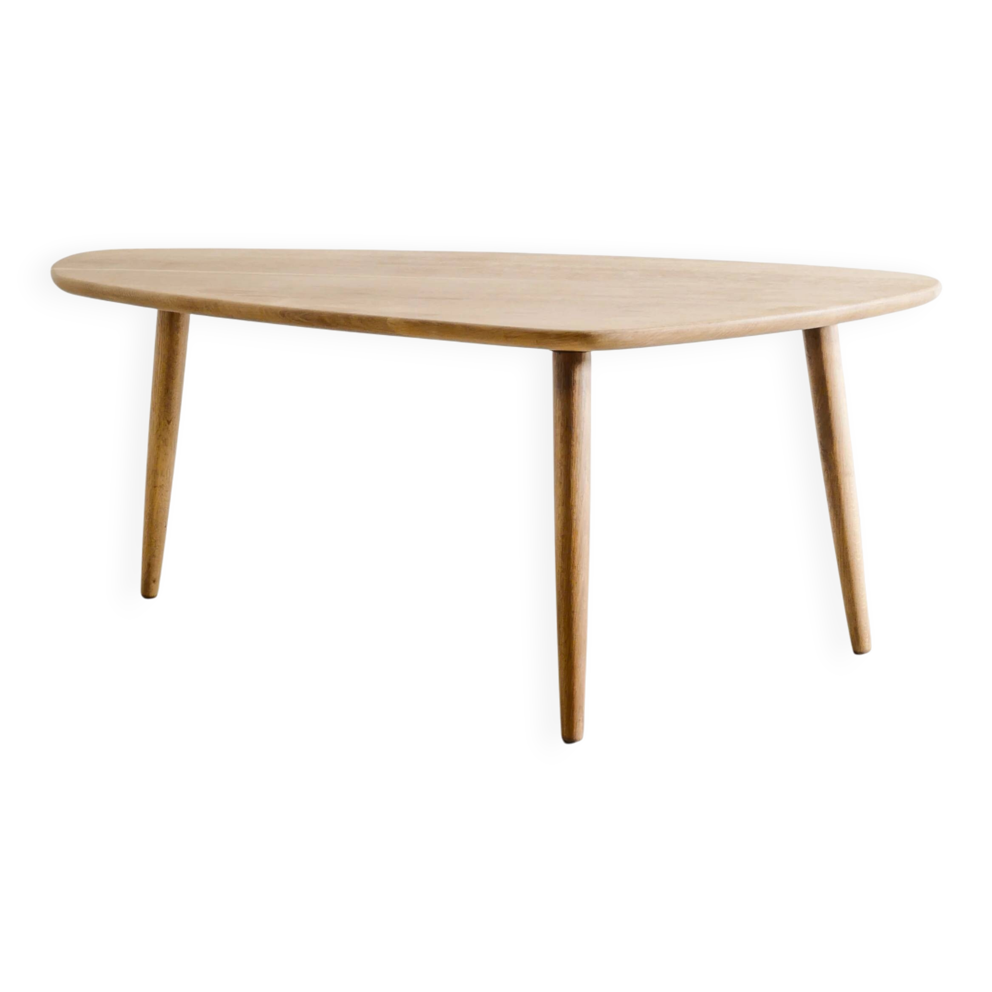 Vintage Danish Mid century Wooden Oval coffee table in Plain Oak, 1950s
