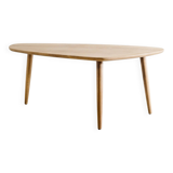 Vintage Danish Mid century Wooden Oval coffee table in Plain Oak, 1950s