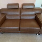 Roche Bobois Gold leather sofa 172 cm