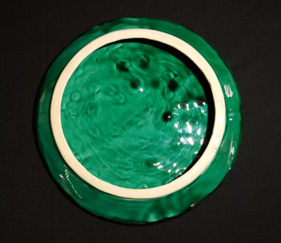 Empty pocket, flat "Leaf" in green ceramic