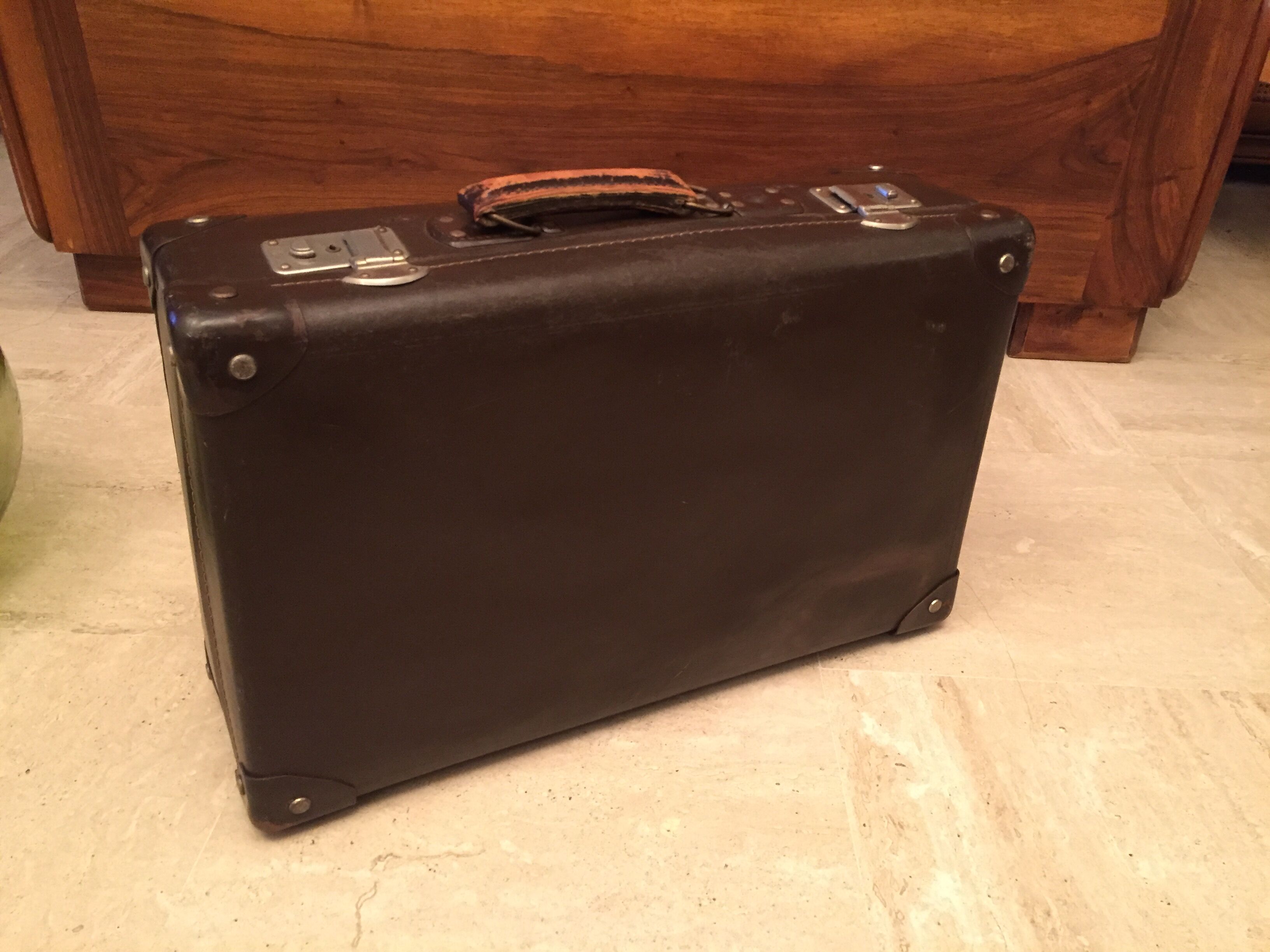 Old vintage 1950 cardboard suitcase
