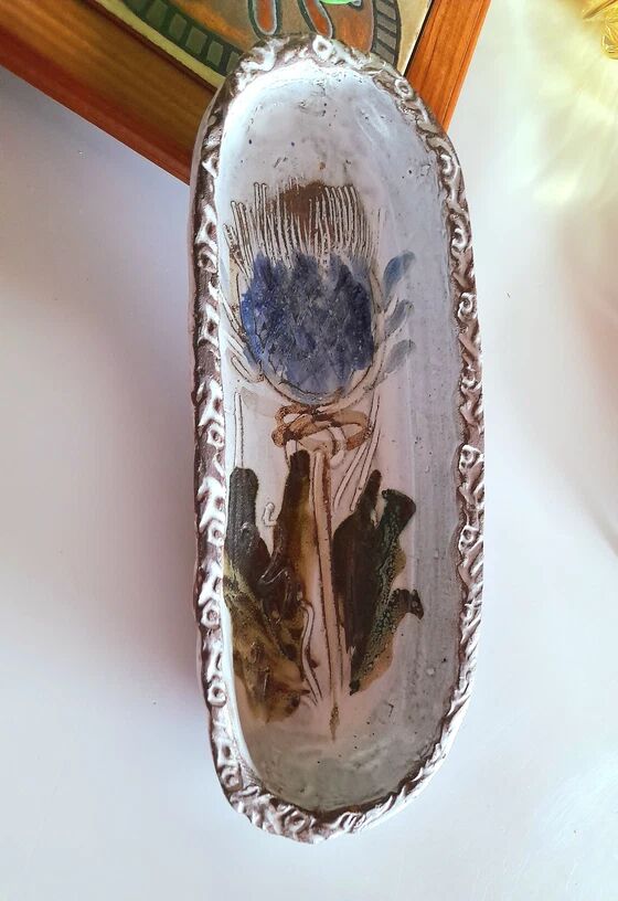 Thistle ceramic bowl, Albert Thiry, Vallauris 1960.