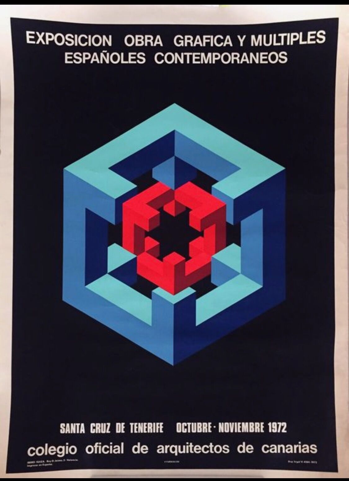 Poster of the Exhibition of Multiple and Contemporary Graphic Arts of Santa-Cruz de Tenerife in 1972