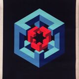 Poster of the Exhibition of Multiple and Contemporary Graphic Arts of Santa-Cruz de Tenerife in 1972