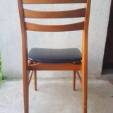 Scandinavian wood and leatherette chair