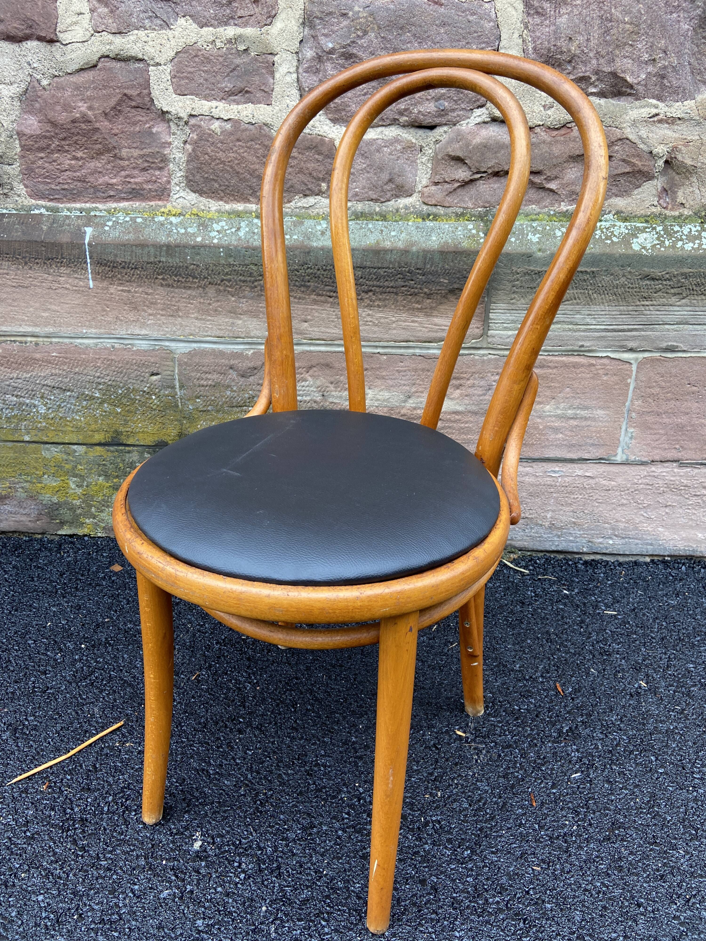 Set of 4 viennese curved wood chairs bistrot