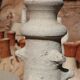 Raw wabi-sabi tamegroute sculpture vase