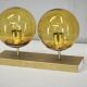 1970s Space Age Amber Glass Double Wall Lamp, Kamenický Šenov