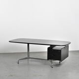 Black desk by Giancarlo Piretti for Castelli, Italy, circa 1970.