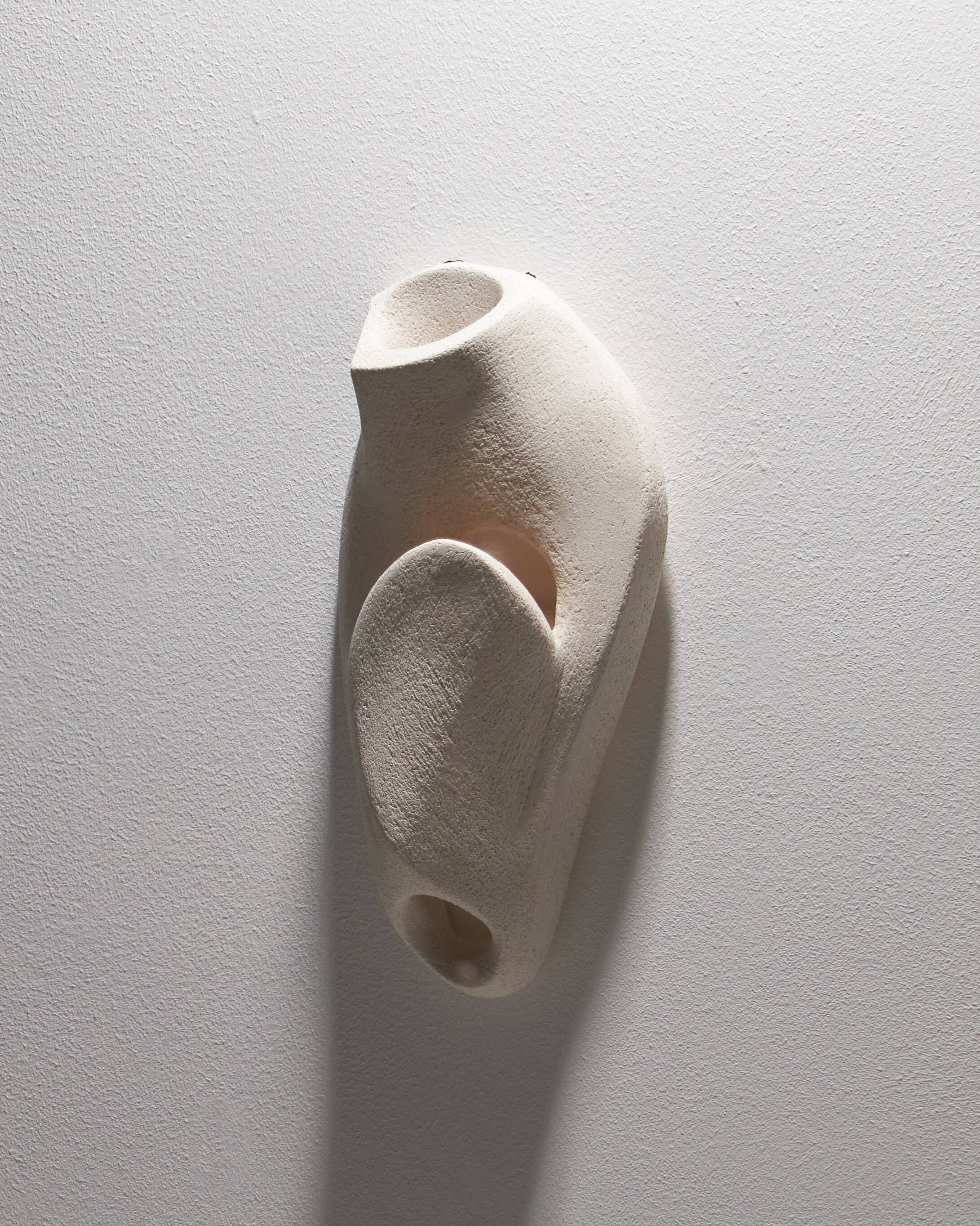 Applique coral 1 en grès blanc