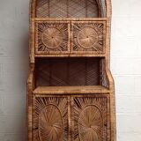 Vintage rattan bookcase