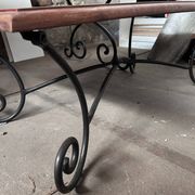 Table basse en palissandre et fer forgé